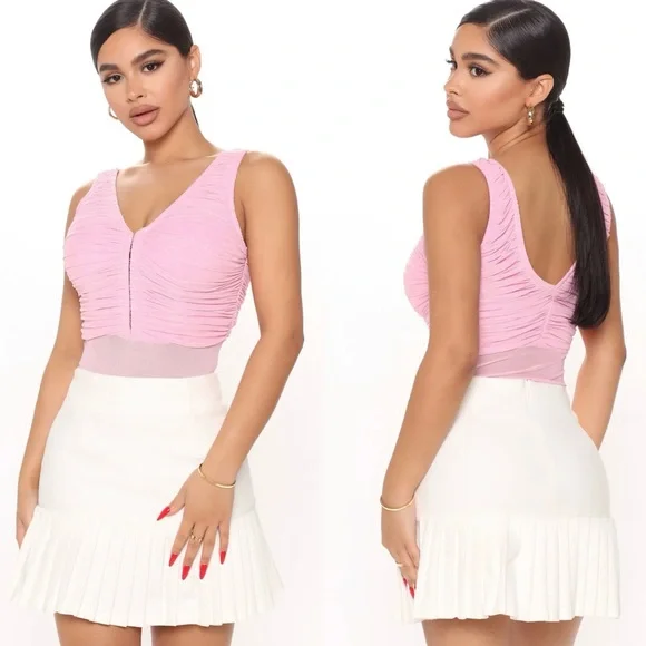 Fashion Nova Ruched Mesh Bodysuit - Picture 4 of 11